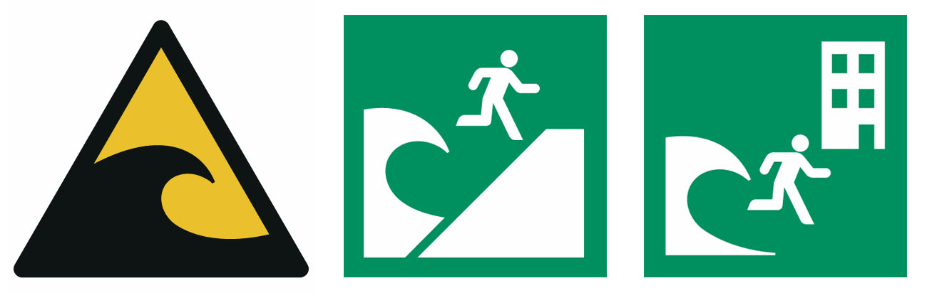 ISO approved tsunami signs 2008