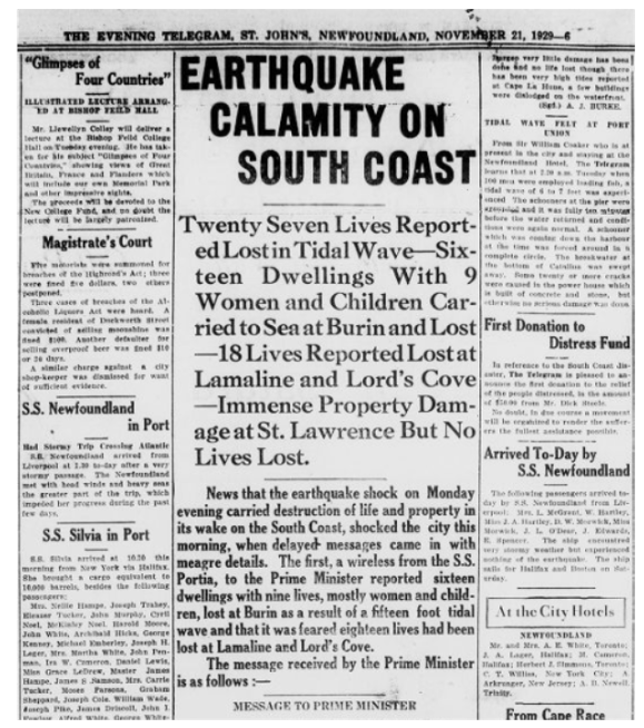 Earthquake calamity on south coast