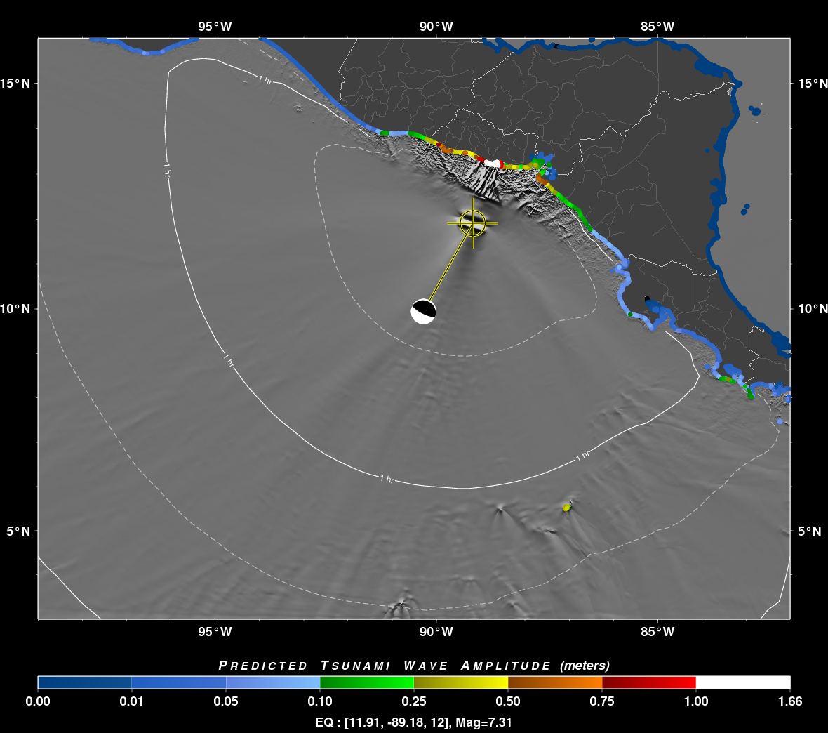 ptwc coastal amp gcmt m7.3