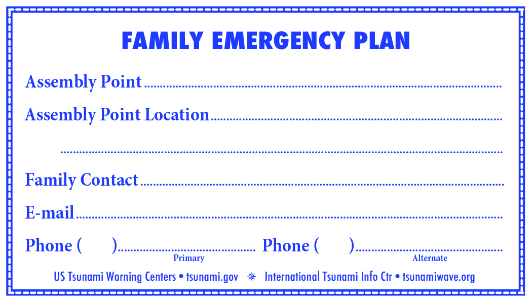 NTHMP Tsunami FamilyPlan Card FINAL back en 20200910